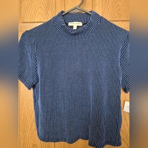 NWT- Cobalt Blue Short Sleeve Crop Top - Large